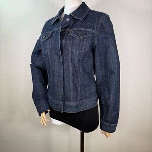 Gap Stretch Blue Classic Dark Wash Y2K Denim Jean Jacket Size Medium EUC